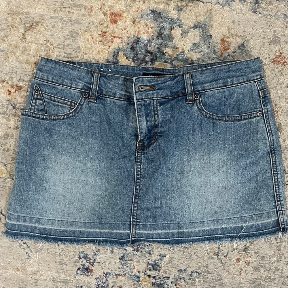 Casual Blue Denim Mini Skort